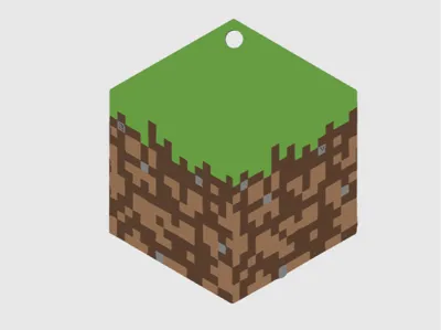 minecraft dirt keychain