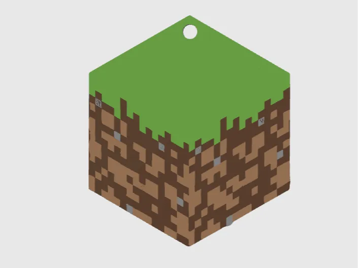 minecraft dirt keychain