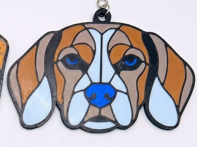 Beagle Suncatcher Wind Spinner — Stained-Glass