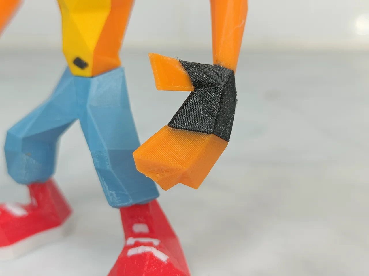 Low poly retro Crash figure view 4
