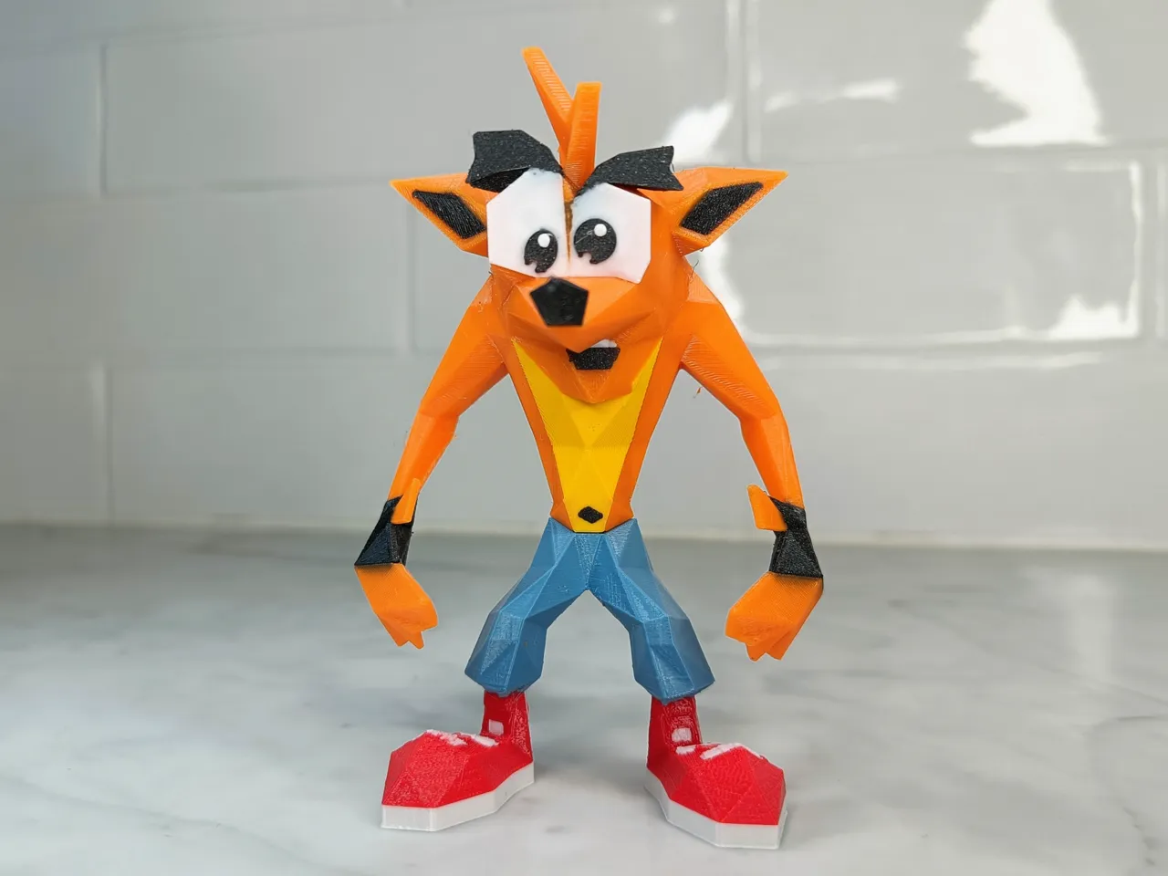 Low poly retro Crash figure view 2