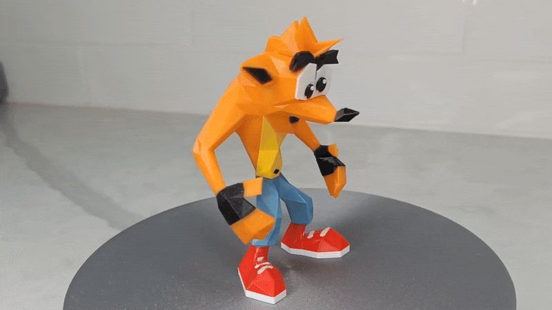 Low poly retro Crash figure