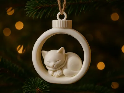 The Little Sleeping Cat - Christmas Tree Ornament