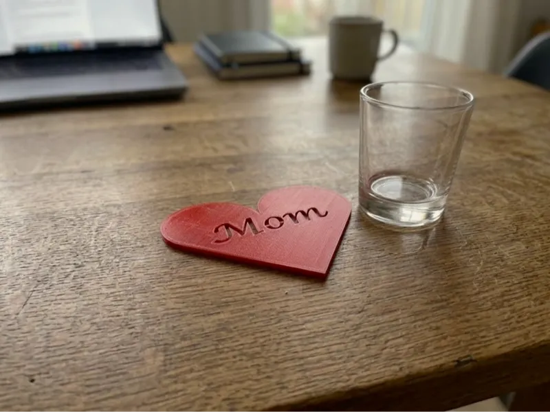 Mother's Day: Heart glass coasters English&German