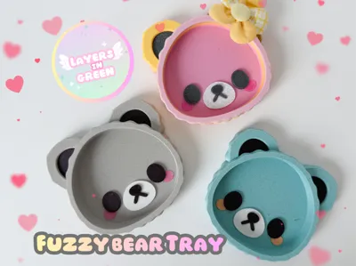 Fuzzy Bear Trinket Tray
