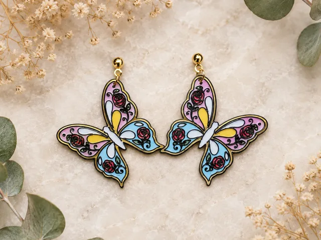 Pendientes Mariposas Floral