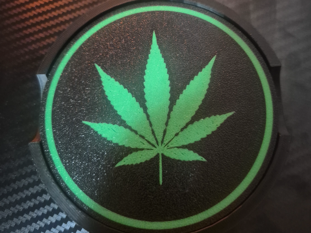cannabis leaf coaster set with storage holder