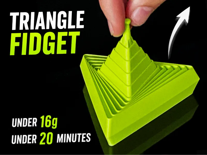 Triangle Fidget - Small 10 Rings - Print-in-Place