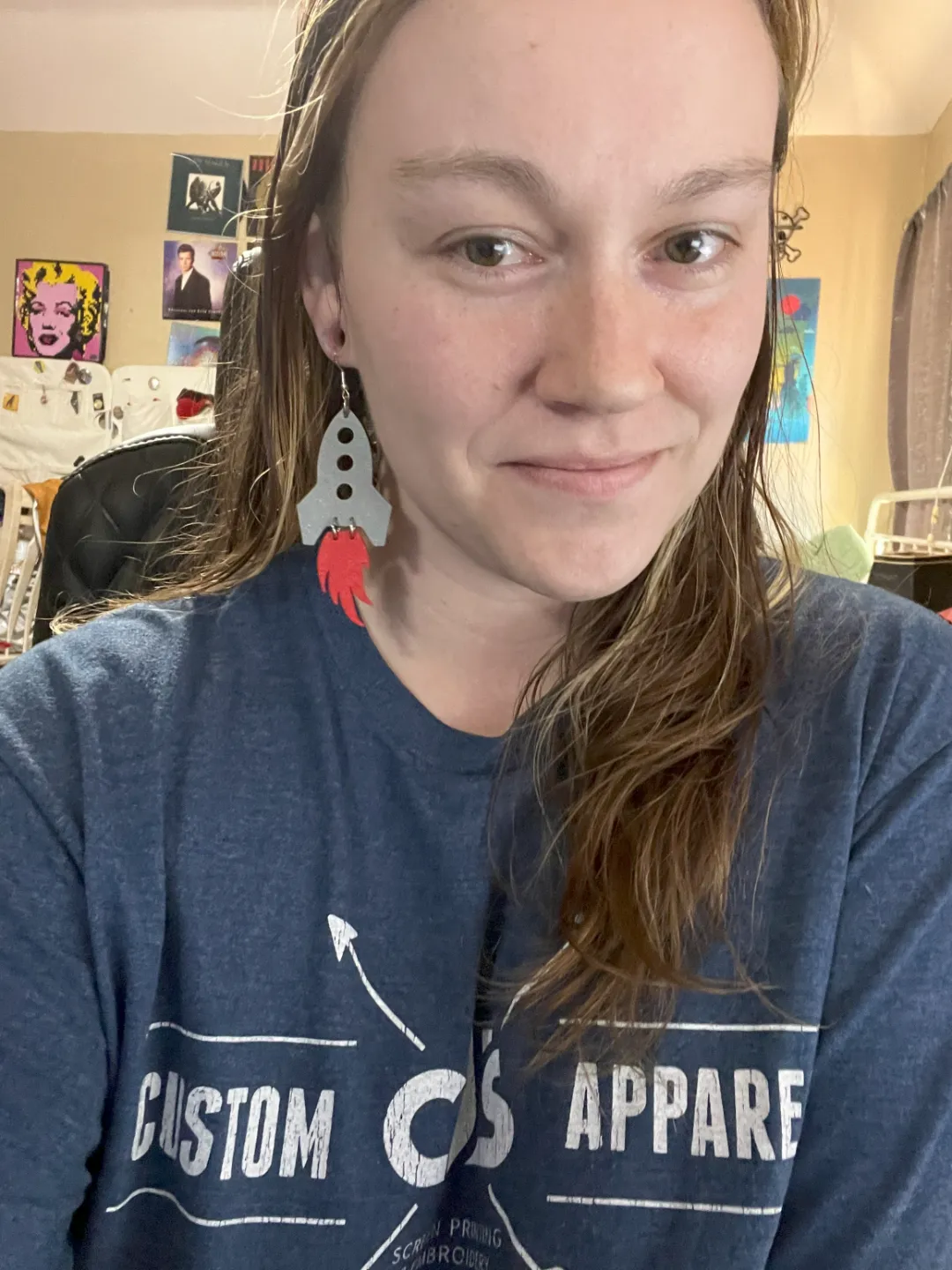 Rocket Ship Earrings view 4