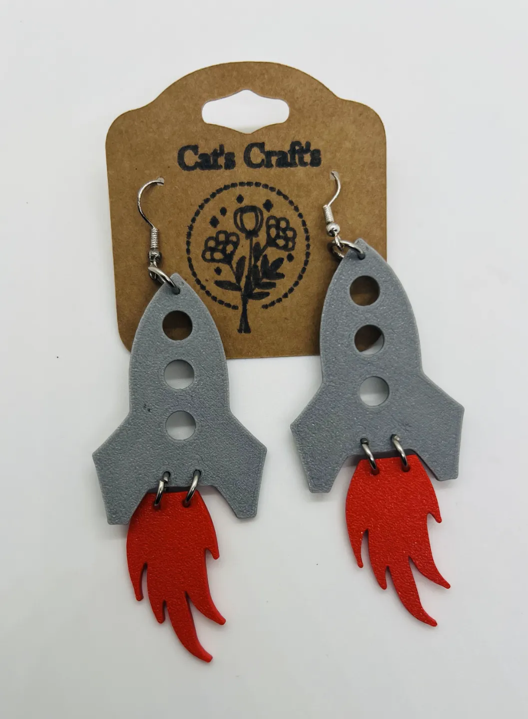 Rocket Ship Earrings view 2