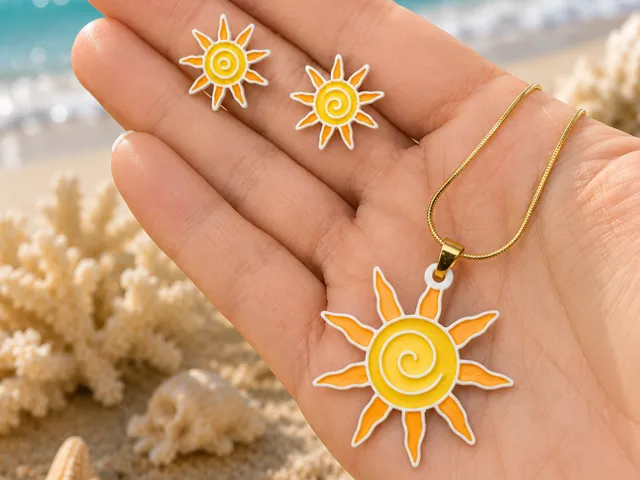 Conjunto pendientes y colgante - Sol