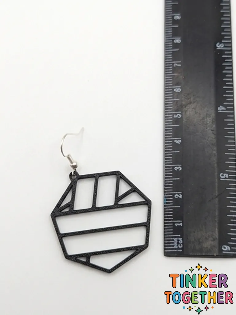 Heptagon lineart earrings - 3 variants view 2