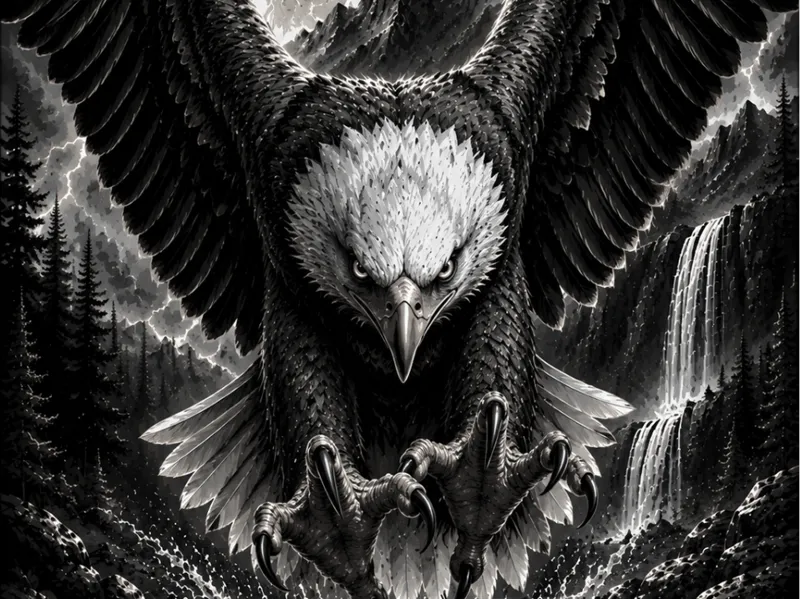 Eagle on the  mountain 