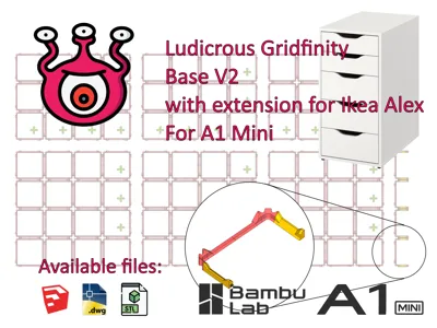 Ludicrous Gridfinity Baseplate IKEA Alex A1 Mini