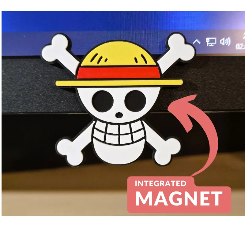 Straw pirate flag magnet