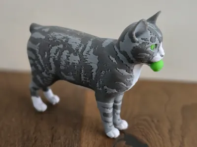 Gracie - the one-eyed, no-tailed cat figurine