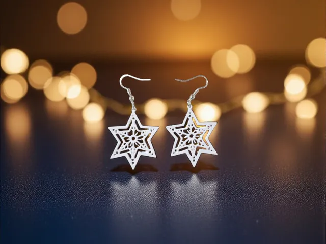 Christmas multi star earrings
