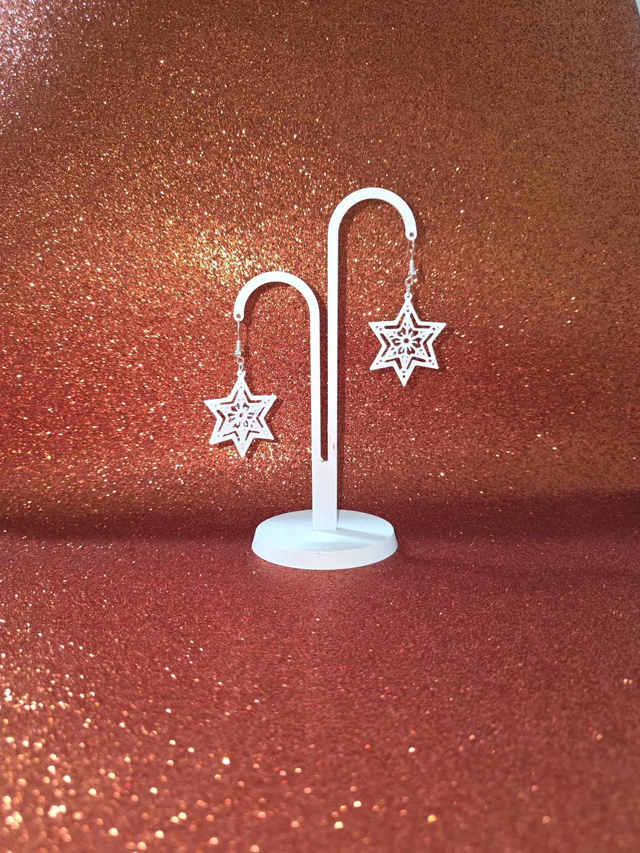 Christmas multi star earrings view 3