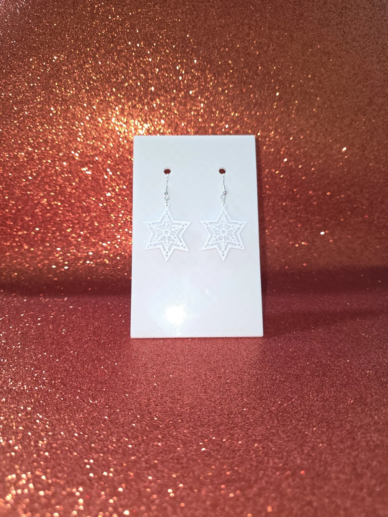 Christmas multi star earrings view 2
