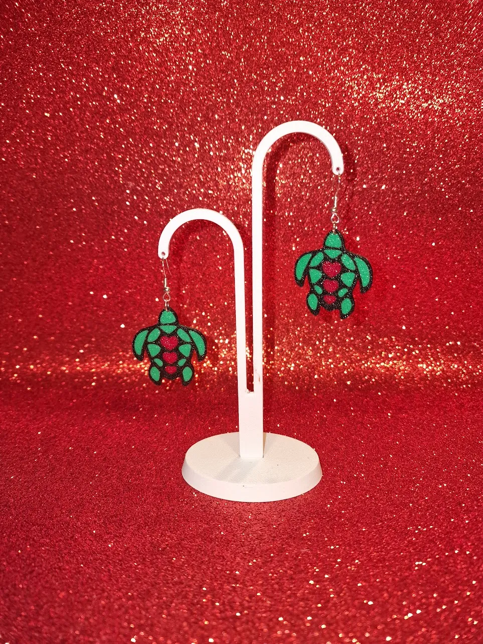 Turtle hearts earrings view 3
