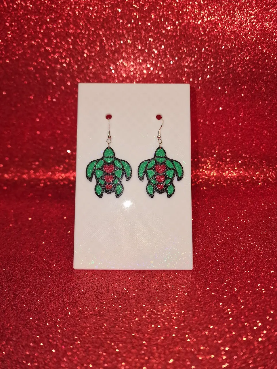 Turtle hearts earrings view 2