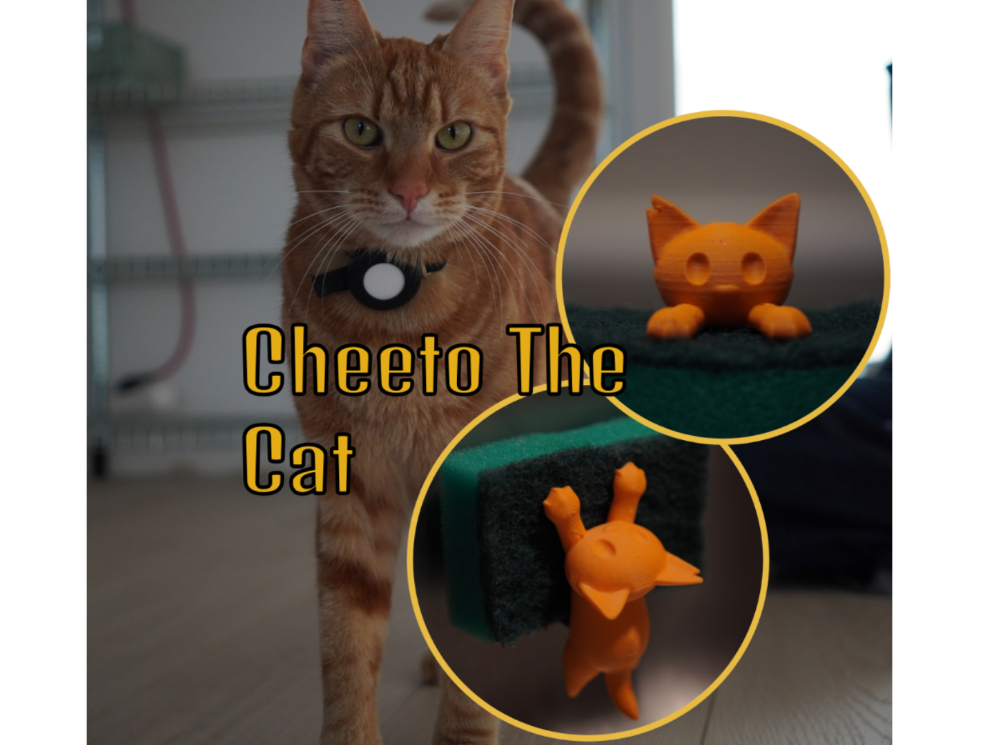 Cheeto the Cat – Cute Magnetic Sponge Holder
