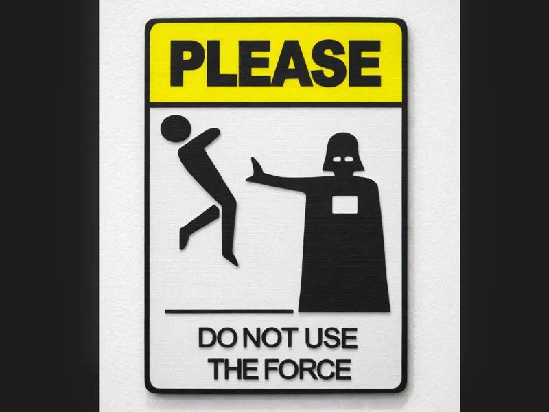 WARNING SIGN: “Please Do Not Use the Force"