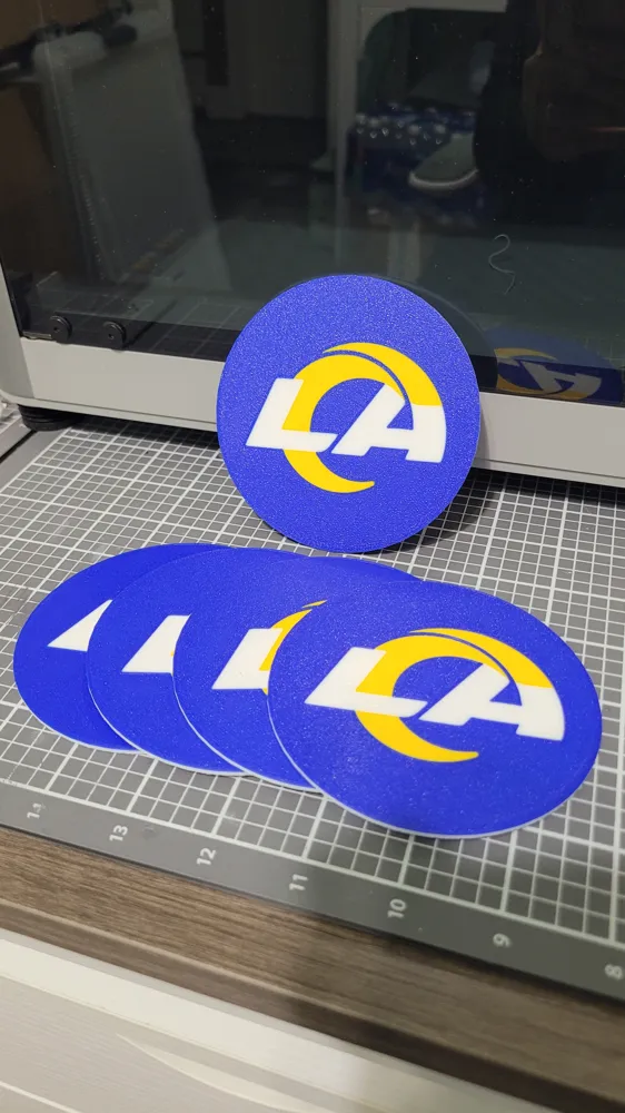 Los Angeles Rams Logo Coaster by Rene MakerWorld: Download Free 3D Models