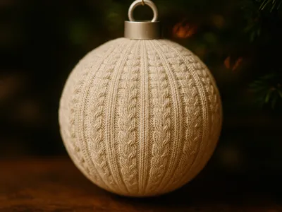 knitted wool christmas ornament
