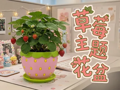 Strawberry Themed Flower Pot