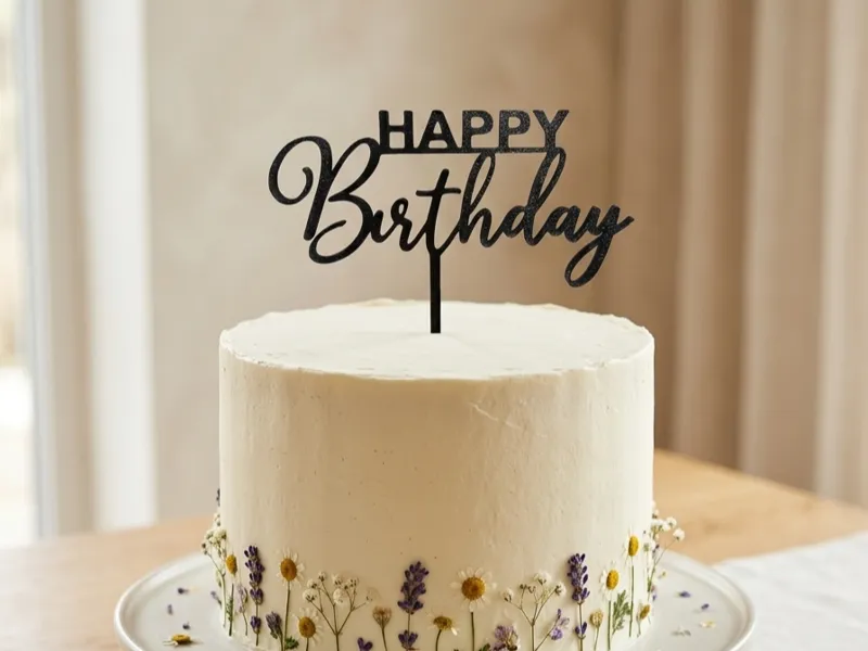 HAPPY Birthday cake topper TOP + SIDE