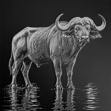 Cuadro decorativo en 3D: Hueforge - Buffle solitaire — vista de referencia 3