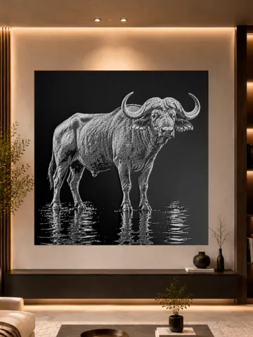 Cuadro decorativo en 3D: Hueforge - Buffle solitaire — vista de referencia 2
