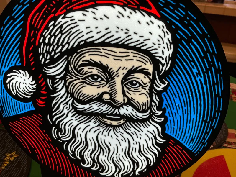 Santa Claus Christmas Portrait 240mm LED Lightbox