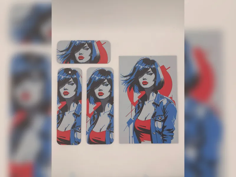 Electric Denim Woman hueforge Bookmark Set