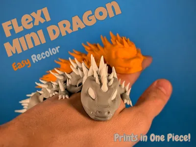 Spike, the Flexi Mini Dragon (Easy Recolor)