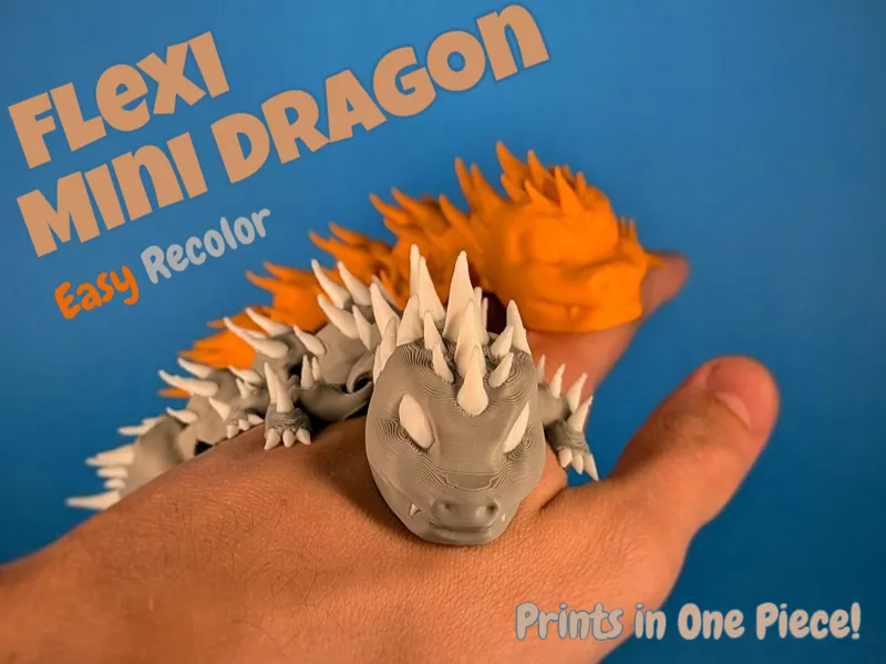 Spike, the Flexi Mini Dragon (Easy Recolor) 