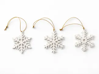 Delicate Snowflake Trio: 3 Unique Winter Ornaments