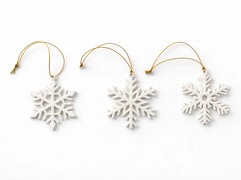 Delicate Snowflake Trio: 3 Unique Winter Ornaments