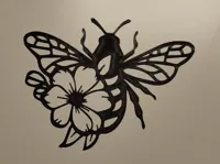 Déco murale abeille sur fleur — photo 2