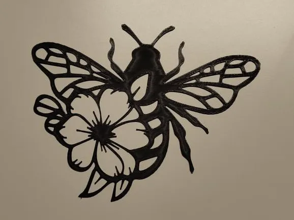 Déco murale abeille sur fleur