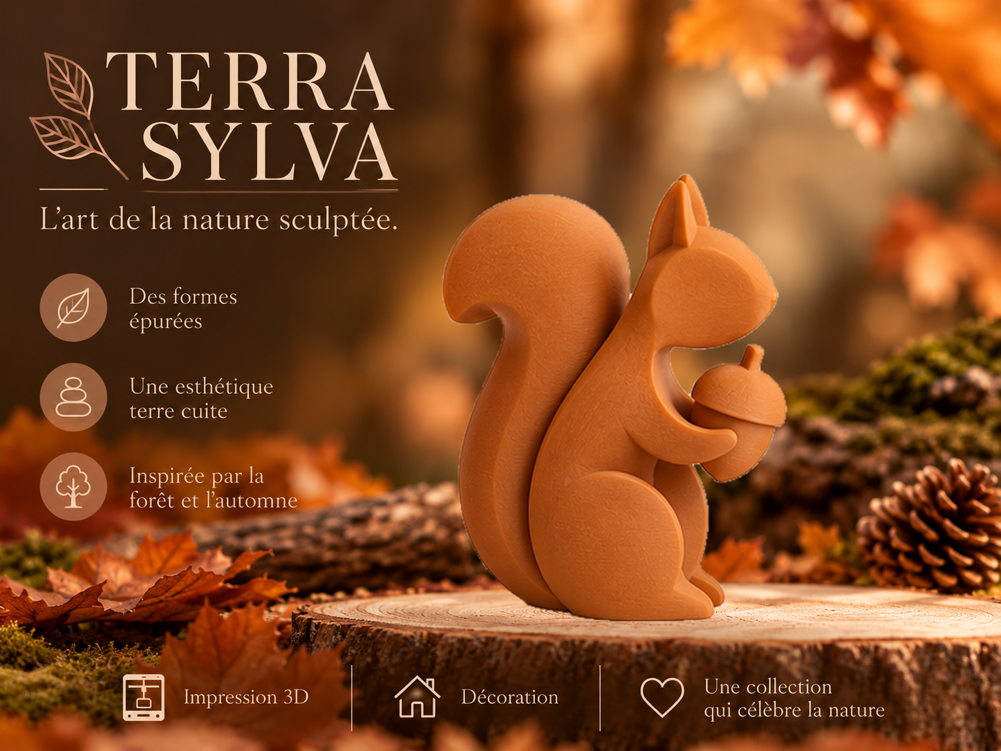 Écureuil terre cuite – Sculpture Décorative 3D model