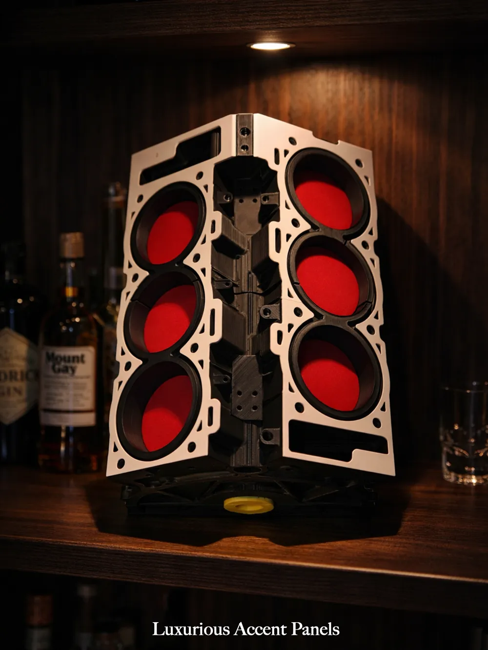 V6 Engine Beer Display with Rotating Crankshaft - Free 3D Print Model ...