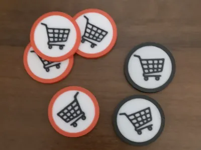 Shopping cart token (2 euro dimension) 