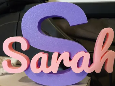 Letter S with name Sarah