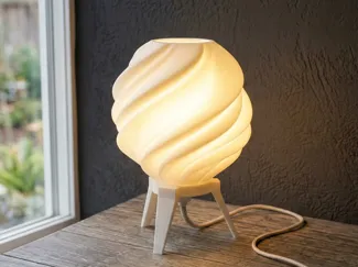 Procedural Spiral Lampshade with Modern Stand