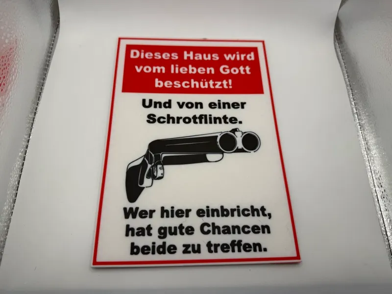 Gott und Schrotflinte [deutsch & englisch] Schild