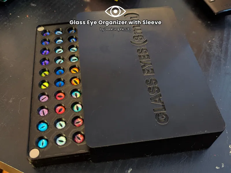 Glass Eye Organizer with Sleeve
