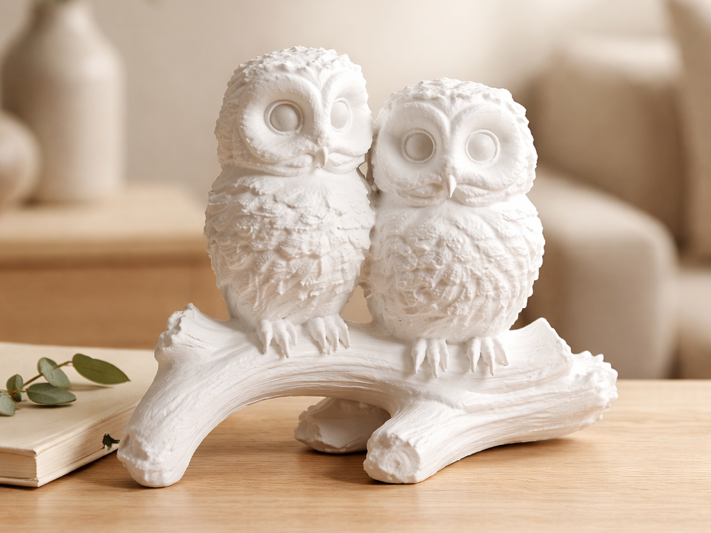 Zwei Eulen auf einem Ast - Eulenpaar - Modell Eule