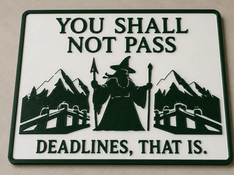 You Shall Not Pass Deadlines Sign